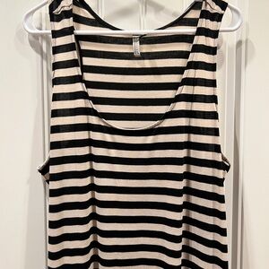 Feathers Black Striped Maxi Dress Racer Back Sz 2x